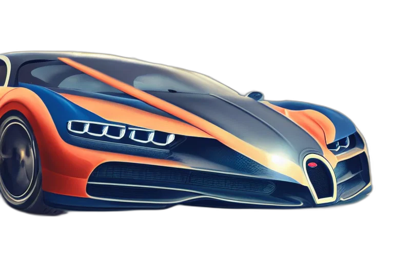 car, concept art, 3d render, photorealistic, mario, bugatti, chiron, kart transparent PNG cut-out