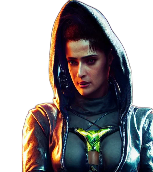 jacket, cyberpunk, concept art, comic book art, photorealistic, neon lights, neon, green transparent PNG cut-out