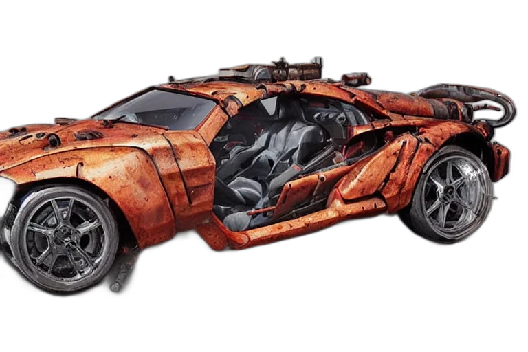 car, weapon, concept art, 3d render transparent PNG cut-out