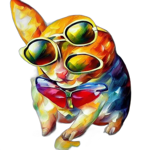 jacket, animal, watercolor, vaporwave transparent PNG cut-out