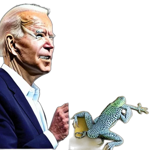 creature, joe, biden, huge, eyes, lizard, bigger, than transparent PNG cut-out