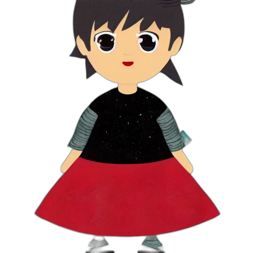 dress, cartoon, 3d render, concept art, anime, red, monochrome, dark transparent PNG cut-out