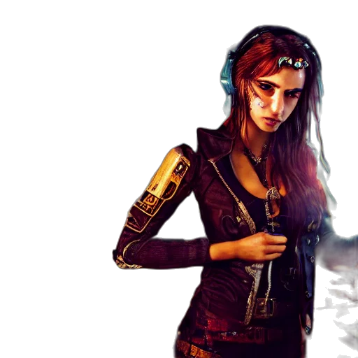 concept art, cyberpunk, comic book art, fantasy art transparent PNG cut-out
