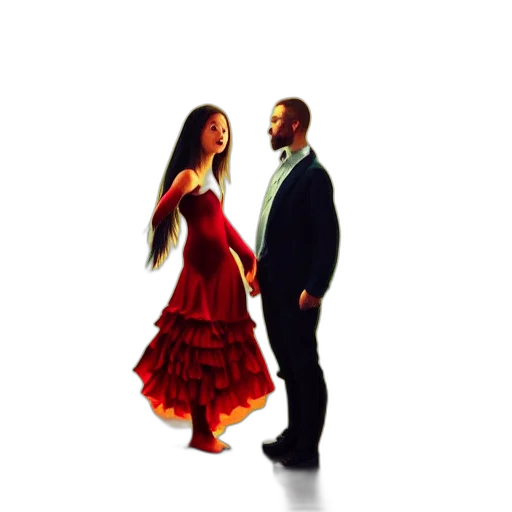 dress, photorealistic, concept art, oil painting transparent PNG cut-out