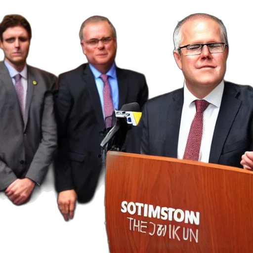 staff, scott, morrison, smirking transparent PNG cut-out