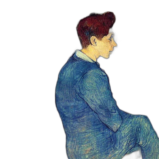 jacket, watercolor, oil painting, concept art, blue, young, guys, wearing transparent PNG cut-out