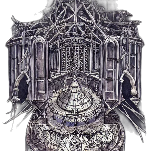 crown, building, mask, jewelry, concept art, fantasy art, 3d render, watercolor transparent PNG cut-out