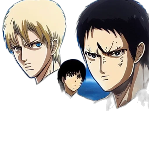 face, anime, concept art, cartoon, comic book art, monochrome, attack, titans transparent PNG cut-out