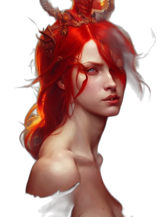 crown, face, dragon, hair transparent PNG cut-out
