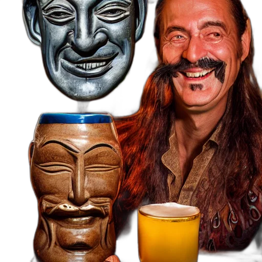 mask, face, photorealistic, 3d render, closeup, photograph, smiling, salvador transparent PNG cut-out
