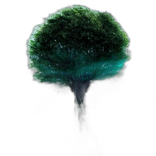 tree, crown, hair, hat, concept art, photorealistic, 3d render, fantasy art transparent PNG cut-out