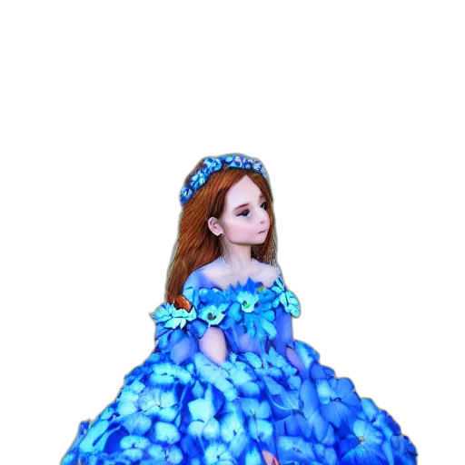 dress, crown, jewelry, 3d render, pixel art, fantasy art, photorealistic, blue transparent PNG cut-out