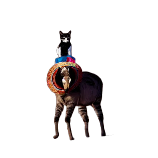 animal, hat, staff, crown, concept art, 3d render, photo, cat transparent PNG cut-out