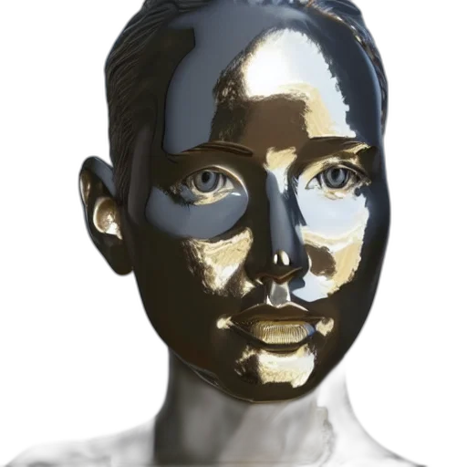 mask, face, robot, jewelry, photorealistic, 3d render, concept art, oil painting transparent PNG cut-out