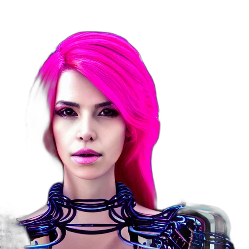 robot, cyberpunk, 3d render, concept art, vaporwave, neon lights, neon, colorful transparent PNG cut-out