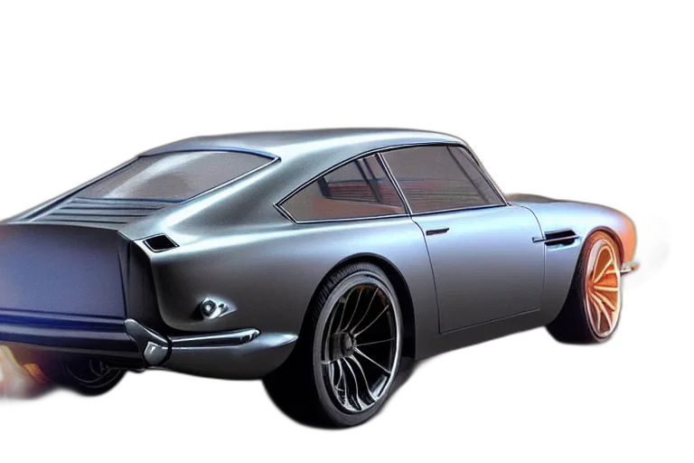 car, 3d render, concept art, photorealistic, cyberpunk, aston, martin, concept transparent PNG cut-out