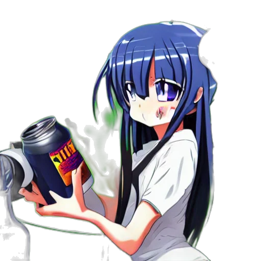robot, staff, bottle, weapon, anime, pixel art, cartoon, concept art transparent PNG cut-out