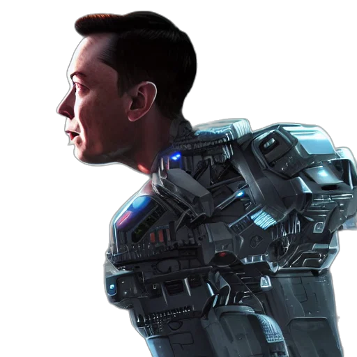 robot, face, concept art, 3d render transparent PNG cut-out