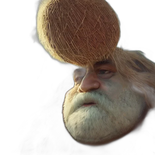 hat, hair, mask, face, 3d render, photorealistic, concept art, fantasy art transparent PNG cut-out