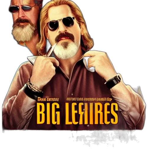 concept art, pixel art, big, lebowski, movie, poster transparent PNG cut-out