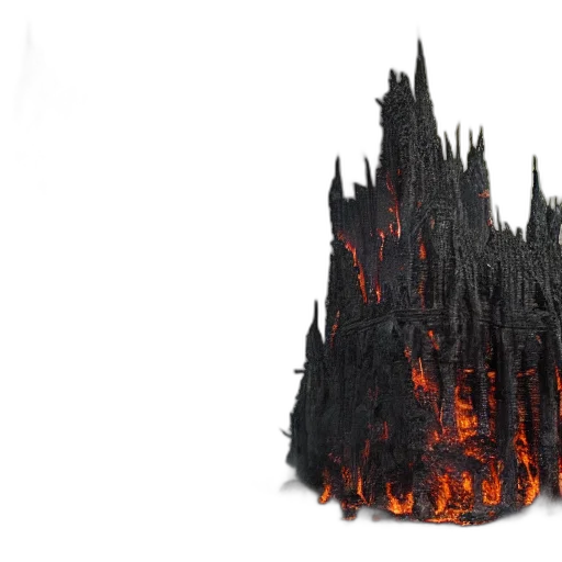 crown, jacket, hat, hair, 3d render, concept art, fire, hyperrealistic transparent PNG cut-out