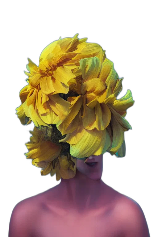 flower, crown, mask, hat, photorealistic, 3d render, oil painting, watercolor transparent PNG cut-out