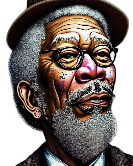 face, photorealistic, cartoon, comic book art, watercolor, detailed, hipster, morgan transparent PNG cut-out