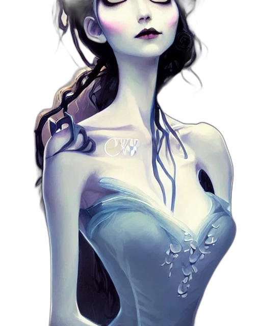 dress, jewelry, crown, face, fantasy art, concept art, watercolor, comic book art transparent PNG cut-out
