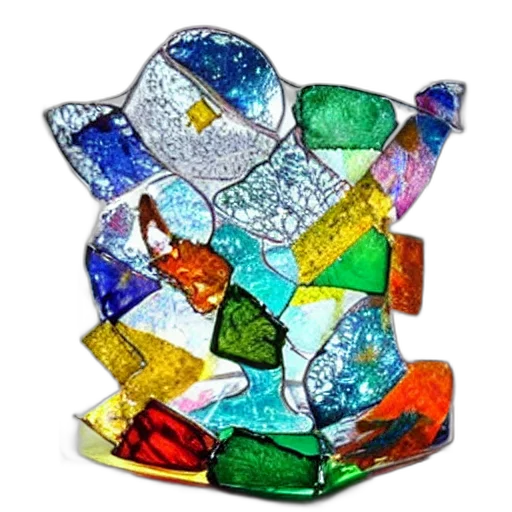 jewelry, crown, hat, 3d render, outer space, broken, glass, art transparent PNG cut-out