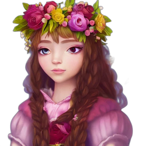 crown, face, dress, fantasy art, photorealistic, oil painting, concept art, pastel transparent PNG cut-out