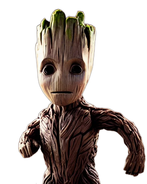 creature, robot, tree, staff transparent PNG cut-out