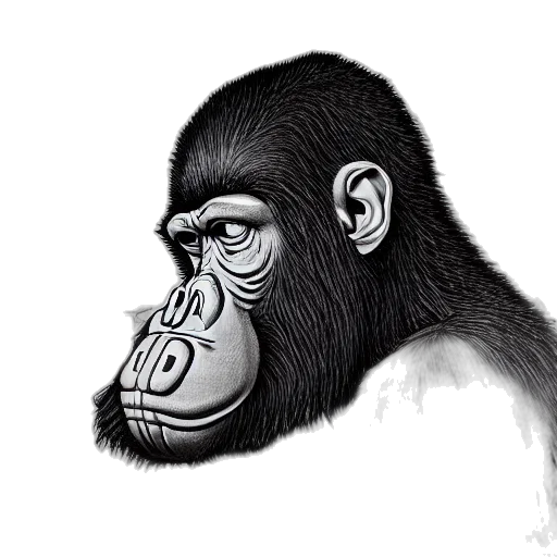 animal, mask, face, creature, photorealistic, pencil sketch, concept art, 3d render transparent PNG cut-out