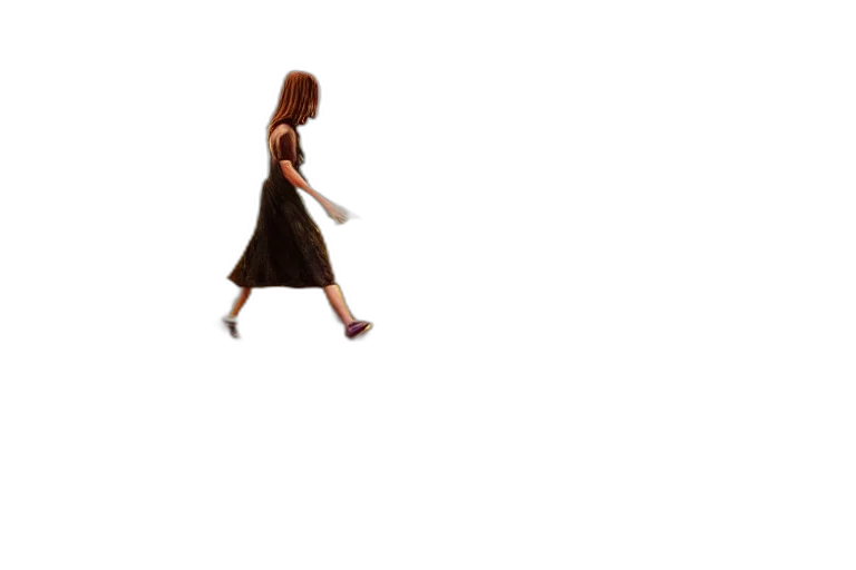 dress, shoes, staff, hair, pixel art, 3d render, concept art, photorealistic transparent PNG cut-out