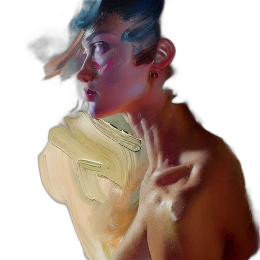 jacket, face, mask, robot, watercolor, cyberpunk, photorealistic, concept art transparent PNG cut-out
