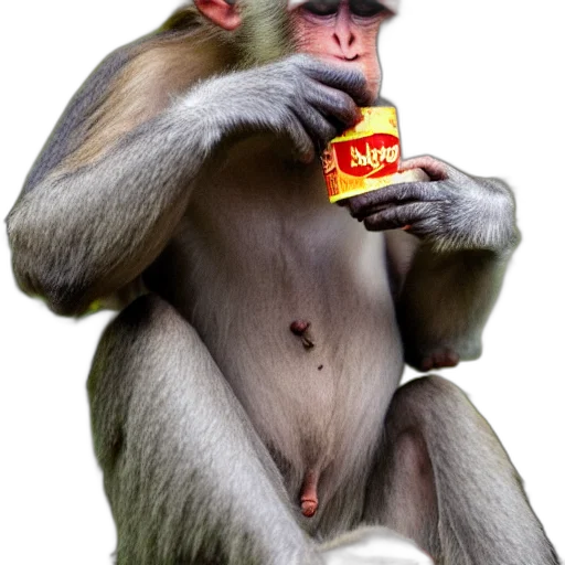 animal, food, creature, photorealistic, concept art, 3d render, oil painting, monkey transparent PNG cut-out