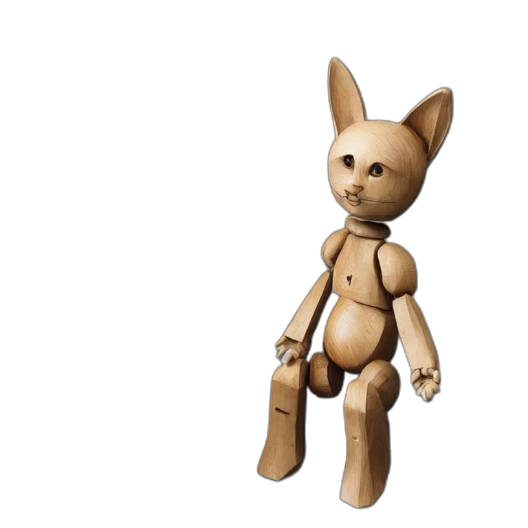 robot, staff, animal, mask, 3d render, concept art, realistic, wooden transparent PNG cut-out