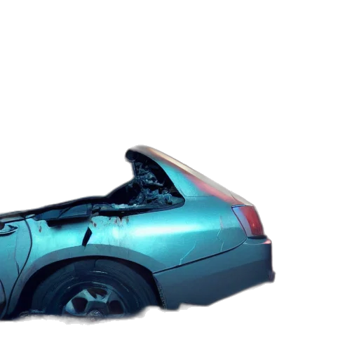 car, robot, weapon, 3d render, concept art, vaporwave, cyberpunk, blue transparent PNG cut-out
