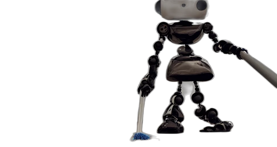robot, staff, 3d render, concept art transparent PNG cut-out
