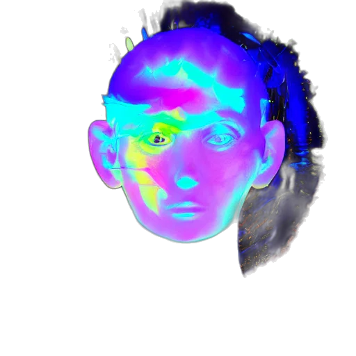face, mask, robot, creature, photorealistic, vaporwave, 3d render, cyberpunk transparent PNG cut-out
