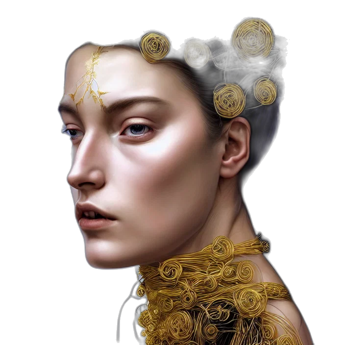 crown, jewelry, face, mask, fantasy art, photorealistic, concept art, 3d render transparent PNG cut-out