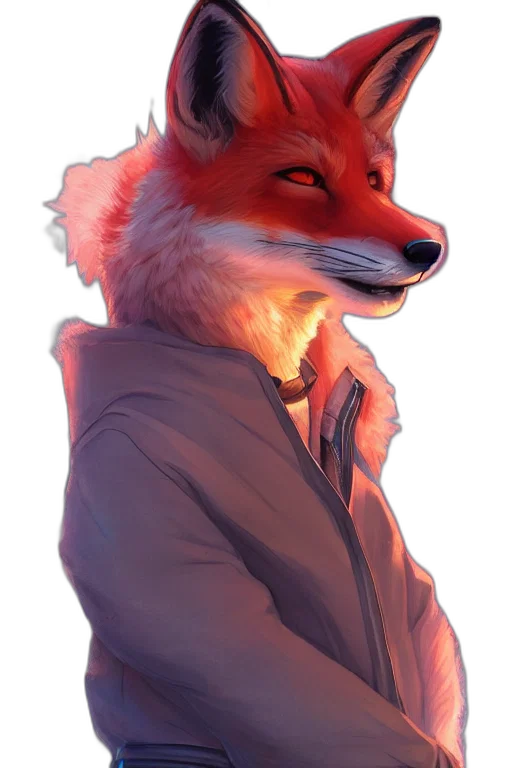 jacket, staff, animal, face transparent PNG cut-out