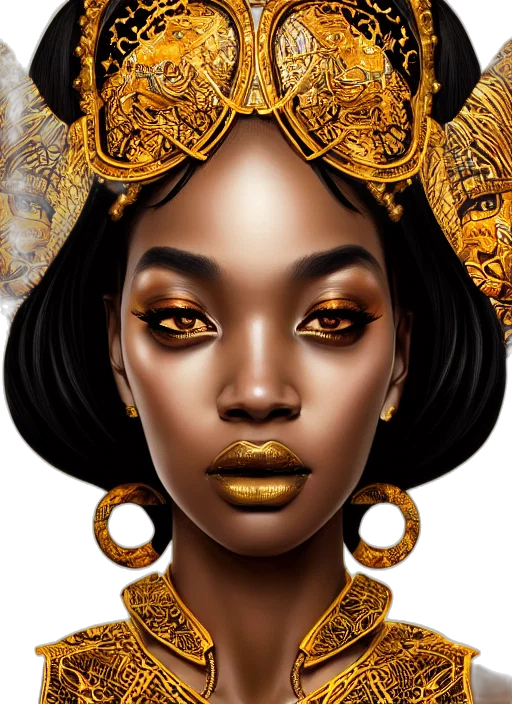 jewelry, crown, face, fantasy art, photorealistic, concept art, comic book art, golden transparent PNG cut-out
