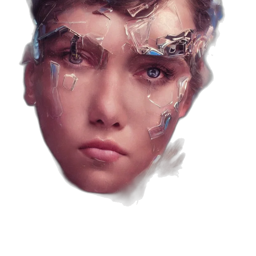 face, robot, mask, crown transparent PNG cut-out