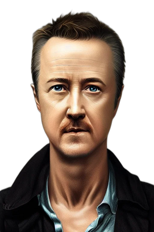 face, photorealistic, cartoon, comic book art, concept art, edward, norton, boiled transparent PNG cut-out