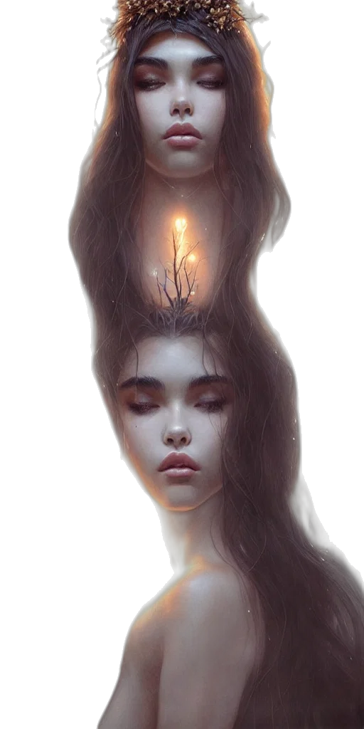 crown, hair, face, mask transparent PNG cut-out