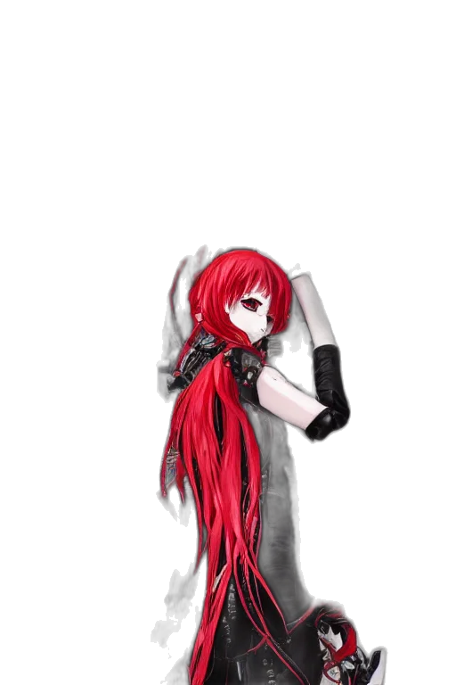 hair, dress, staff, weapon transparent PNG cut-out