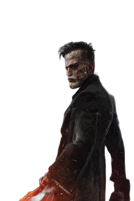 jacket, face, concept art, comic book art transparent PNG cut-out