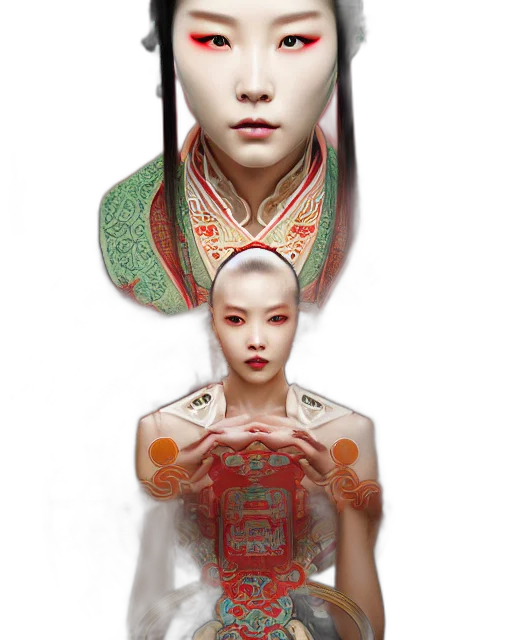 robot, mask, face, photorealistic, 3d render, concept art, fantasy art, outer space transparent PNG cut-out