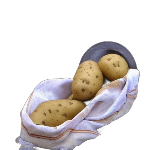 shoes, food, crown, hat, photorealistic, 3d render, concept art, potato transparent PNG cut-out