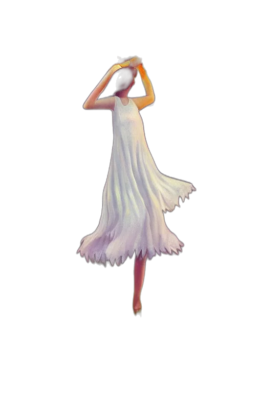 dress, staff, hair, hat transparent PNG cut-out